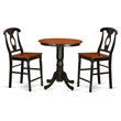 Pemberly Row 3-Piece Wood Counter Height Dining Set in Black/Cherry