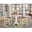 Pemberly Row 3-Piece Wood Dining Table Set in Buttermilk/Cherry Finish