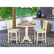 Pemberly Row 3-Piece Dining Table Set in Buttermilk and Cherry Finish