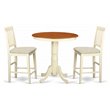 Pemberly Row 3-Piece Dining Table Set in Buttermilk and Cherry Finish