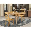 Pemberly Row 3-Piece Wood Dining Set with X Back Chairs in Oak