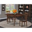 Pemberly Row 3-Piece Dining Set with Slat Back Chairs in Mahogany