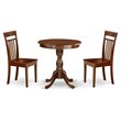 Pemberly Row 3-Piece Round Wood Kitchen Table Set in Mahogany