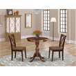 Pemberly Row 3-Piece Round Table and Chair Set in Mahogany