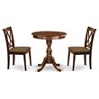 Pemberly Row 3-Piece Round Table and Chair Set in Mahogany