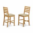 Pemberly Row 3-Piece Wood Dining Set with Stools in Oak Finish