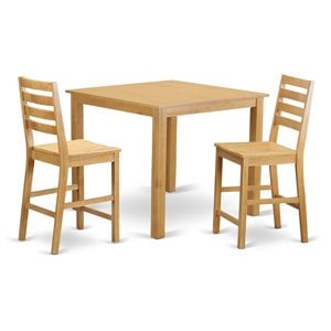 Pemberly Row 3-Piece Counter Height Dining Set in Oak Wood Finish