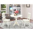 Pemberly Row 3-Piece Round Wooden Dining Set in Linen White Finish