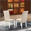 Pemberly Row Barry Linen Upholstered Dining Chairs in White (Set of 2)