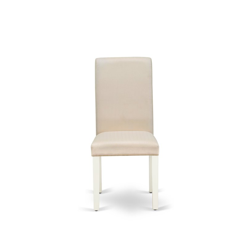 Pemberly Row Barry Linen Upholstered Dining Chairs in White (Set of 2)