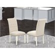 Pemberly Row Bremond Beige Upholstered Dining Chairs in White (Set of 2)