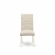 Pemberly Row Bremond Beige Upholstered Dining Chairs in White (Set of 2)
