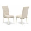 Pemberly Row Bremond Beige Upholstered Dining Chairs in White (Set of 2)