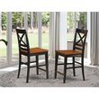 Pemberly Row Quincy Hardwood Counter Stools in Black & Cherry (Set of 2)