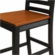 Pemberly Row Quincy Hardwood Counter Stools in Black & Cherry (Set of 2)
