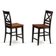 Pemberly Row Quincy Hardwood Counter Stools in Black & Cherry (Set of 2)