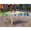 Pemberly Row Gudhjem Metal and Wicker Patio Dining Table in Natural Linen