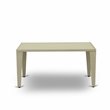 Pemberly Row Gudhjem Metal and Wicker Patio Dining Table in Natural Linen