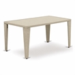 Pemberly Row Gudhjem Metal and Wicker Patio Dining Table in Natural Linen
