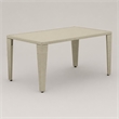 Pemberly Row Gudhjem Metal and Wicker Patio Dining Table in Natural Linen
