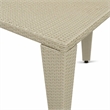 Pemberly Row Gudhjem Metal and Wicker Patio Dining Table in Natural Linen
