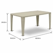 Pemberly Row Gudhjem Metal and Wicker Patio Dining Table in Natural Linen