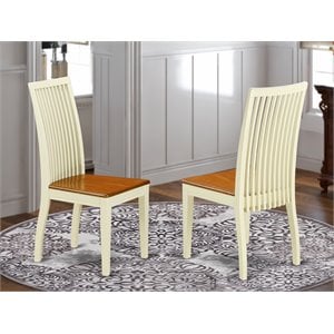 Pemberly Row Ipswich Wood Dining Chairs in Cream and Cherry Finish (Set of 2)