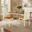 Pemberly Row Ipswich Wood Dining Chairs in Cream and Cherry Finish (Set of 2)