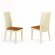 Pemberly Row Ipswich Wood Dining Chairs in Cream and Cherry Finish (Set of 2)