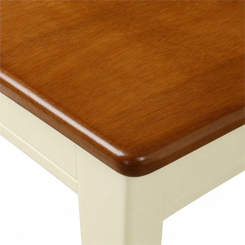 Pemberly Row Ipswich Wood Dining Chairs in Cream and Cherry Finish (Set of 2)