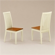 Pemberly Row Ipswich Wood Dining Chairs in Cream and Cherry Finish (Set of 2)