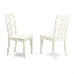 Pemberly Row Logan Wood Dining Chairs in Linen White (Set of 2)