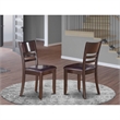 Pemberly Row Lynfield Faux Leather Dining Chairs in Cappuccino (Set of 2)