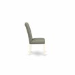 Pemberly Row Fabric Dining Chairs with Tufted High Back Linen White Set of 2