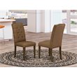 Pemberly Row Fabric Dining Chairs Tufted High Back Jacobean Set of 2
