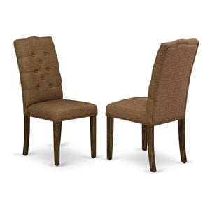 Pemberly Row Fabric Dining Chairs Tufted High Back Jacobean Set of 2