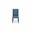 Pemberly Row Set of 2 Modern Fabric Dining Chairs in Black with Blue Upholstery