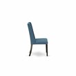 Pemberly Row Set of 2 Modern Fabric Dining Chairs in Black with Blue Upholstery