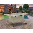 Pemberly Row Oslo Metal & PE Wicker Patio Dining Table in Natural