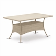 Pemberly Row Oslo Metal & PE Wicker Patio Dining Table in Natural