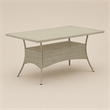 Pemberly Row Oslo Metal & PE Wicker Patio Dining Table in Natural