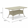 Pemberly Row Oslo Metal & PE Wicker Patio Dining Table in Natural