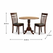 Pemberly Row Dublin Dining Set w/ Ladder Back Leather Chairs in Mahogany