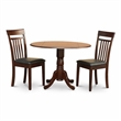Pemberly Row Dublin Dining Set w/ Ladder Back Leather Chairs in Mahogany