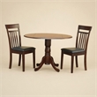 Pemberly Row Dublin Dining Set w/ Ladder Back Leather Chairs in Mahogany