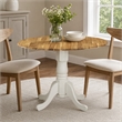 Pemberly Row Dublin Traditional Wood Dining Table in Natural/White