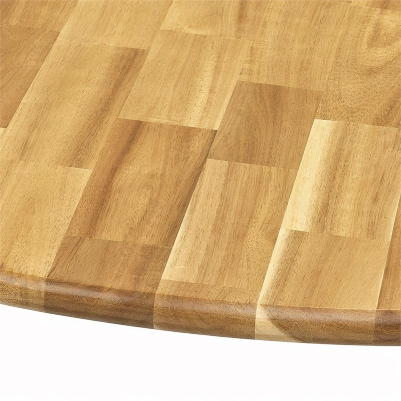 Pemberly Row Dublin Traditional Wood Dining Table in Natural/White