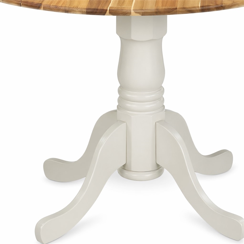 Pemberly Row Dublin Traditional Wood Dining Table in Natural/White