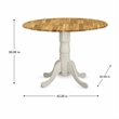Pemberly Row Dublin Traditional Wood Dining Table in Natural/White