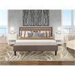 Pemberly Row 3-Piece Wood Bedroom Set Fabric Headboard Khaki Cream